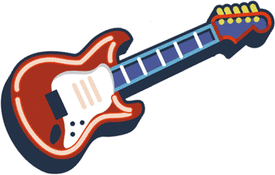americana neon style guitar graphic