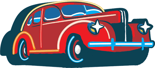americana neon style classic car graphic