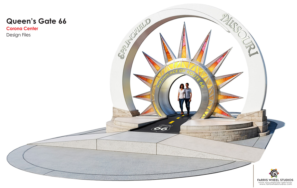 rendering of queen's gate sculpture